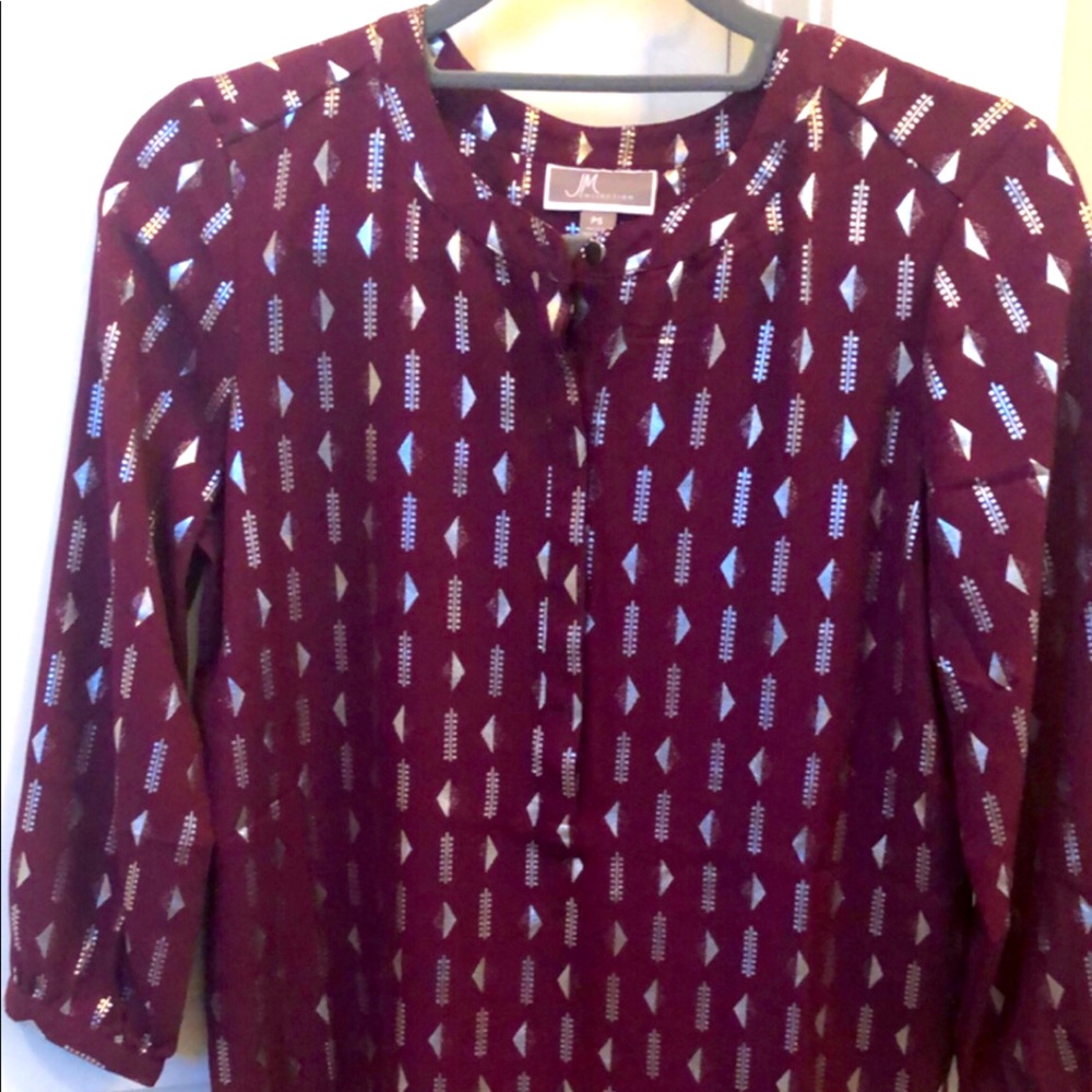 Party wear Long top with foil silver glitter print